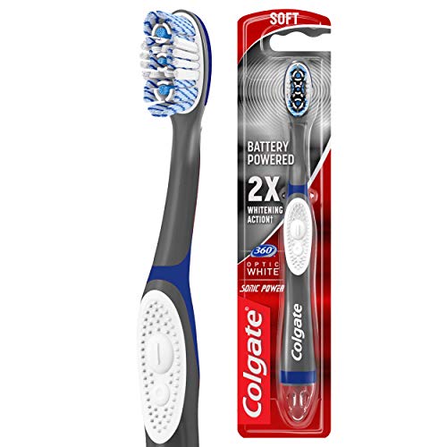Colgate, 360 Optic Sonic Battery Power Toothbrush with Tongue and Cheek Clean...