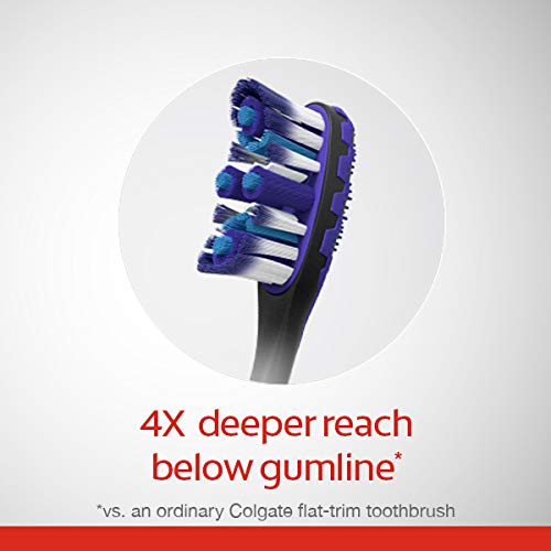 Colgate 360° Total Advanced Floss-Tip Bristles Toothbrush, Soft - 4 Count
