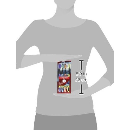 Colgate 360° Total Advanced Floss-Tip Bristles Toothbrush, Soft - 4 Count