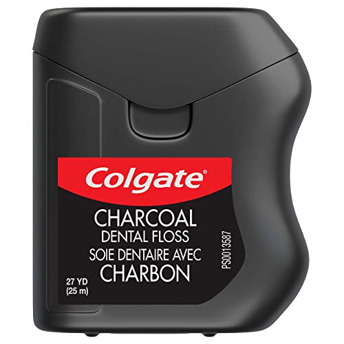 Colgate Charcoal Waxed Dental Floss, Non-Toxic and Non-Teflon, Mint - 2 Pack