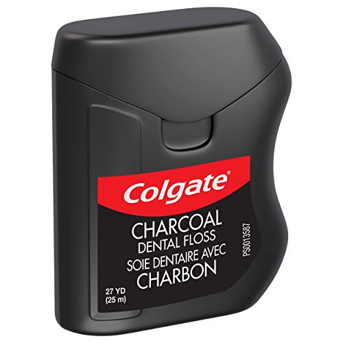 Colgate Charcoal Waxed Dental Floss, Non-Toxic and Non-Teflon, Mint - 2 Pack
