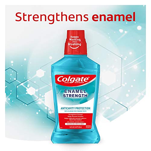 Colgate Enamel Health Anticavity Fluoride Mouthwash, Sparkling Fresh Mint, 16...