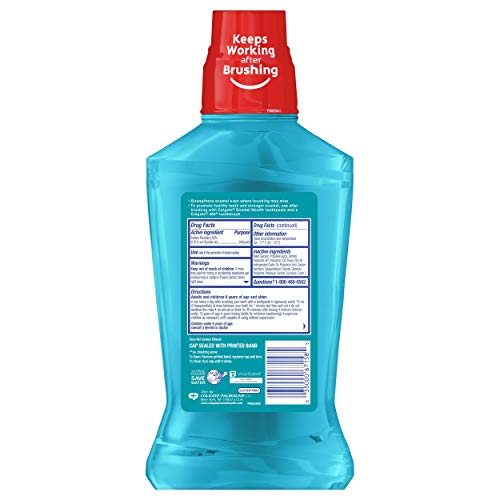 Colgate Enamel Health Anticavity Fluoride Mouthwash, Sparkling Fresh Mint, 16...