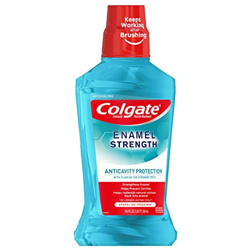 Colgate Enamel Health Anticavity Fluoride Mouthwash, Sparkling Fresh Mint, 16...