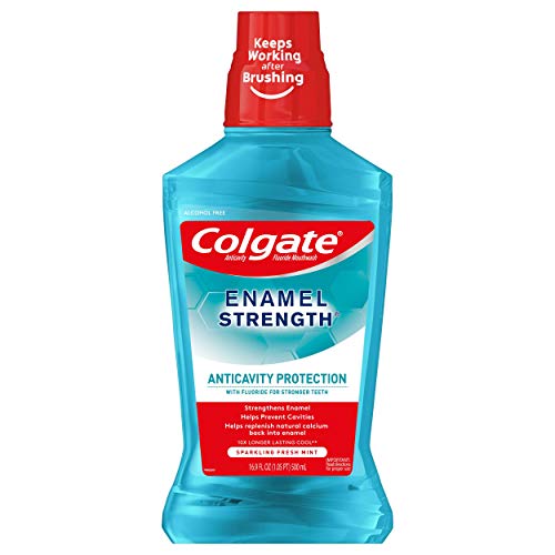 Colgate Enamel Health Anticavity Fluoride Mouthwash, Sparkling Fresh Mint, 16...