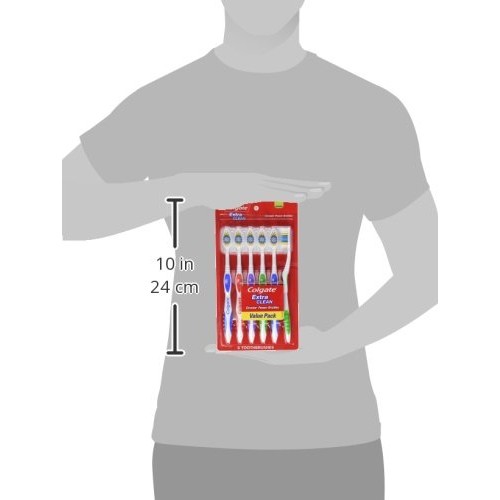 Colgate Extra Clean Full Head Toothbrush, Medium - 6 Count