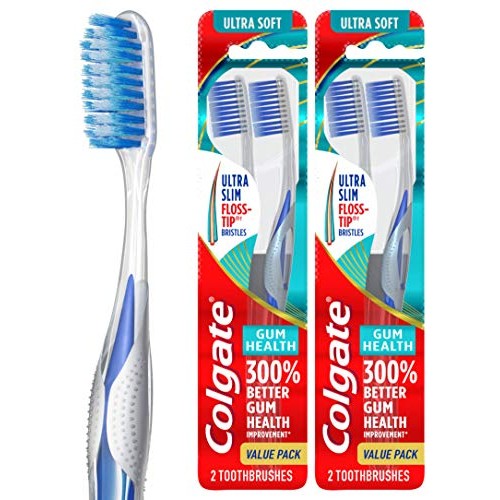 Colgate Gum Health Extra Soft Toothbrush for Sensitive Gums with Deep Cleanin...
