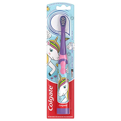 Colgate Kids Electric Battery Powered Toothbrush for Ages 3+, Extra Soft, Uni...