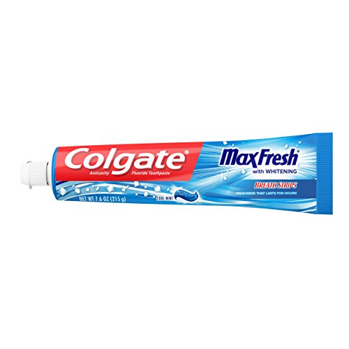 Colgate Max Fresh Toothpaste with Mini Breath Strips, Cool Mint - 7.6 Ounce (...