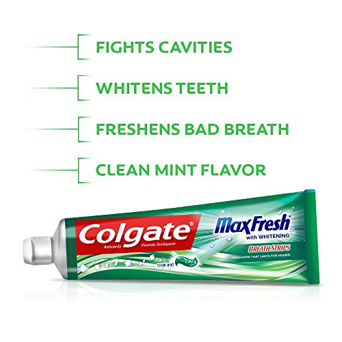 Colgate Max Fresh Whitening Toothpaste with Breath Strips, 6 Oz, Limited Edit...