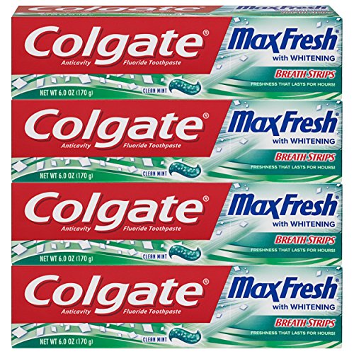 Colgate Max Fresh Whitening Toothpaste with Breath Strips, 6 Oz, Limited Edit...