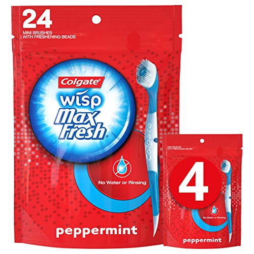 Colgate Max Fresh Wisp Disposable Mini Travel Toothbrushes, Peppermint - 24 C...