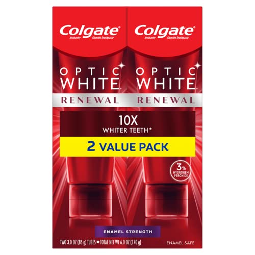 Colgate Optic White Renewal Enamel Strength Teeth Whitening Toothpaste (2 Cou...