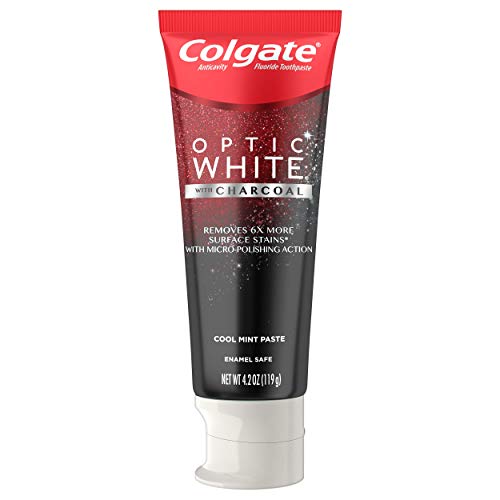 Colgate Optic White with Charcoal Teeth Whitening Toothpaste, Cool Mint, 4.2 ...