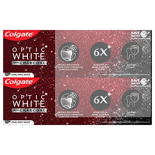 Colgate Optic White with Charcoal Teeth Whitening Toothpaste, Cool Mint, 4.2 ...