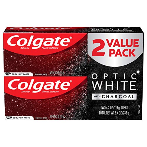Colgate Optic White with Charcoal Teeth Whitening Toothpaste, Cool Mint, 4.2 ...