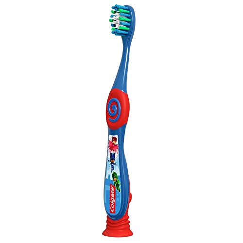 Colgate PJ Masks Toothbrush for Toddlers & Little Children with Suction Cup, ...