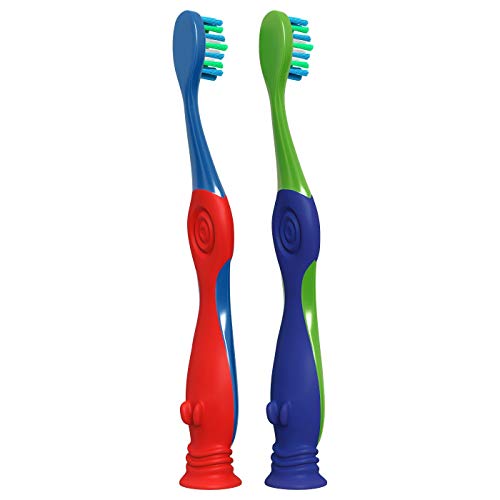 Colgate PJ Masks Toothbrush for Toddlers & Little Children with Suction Cup, ...