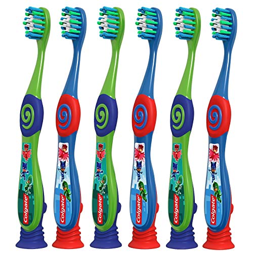 Colgate PJ Masks Toothbrush for Toddlers & Little Children with Suction Cup, ...