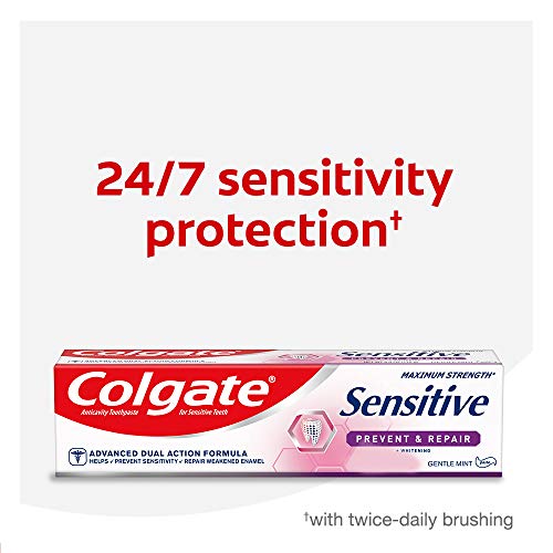 Colgate Sensitive Whitening Toothpaste, Enamel Repair and Cavity Protection, ...