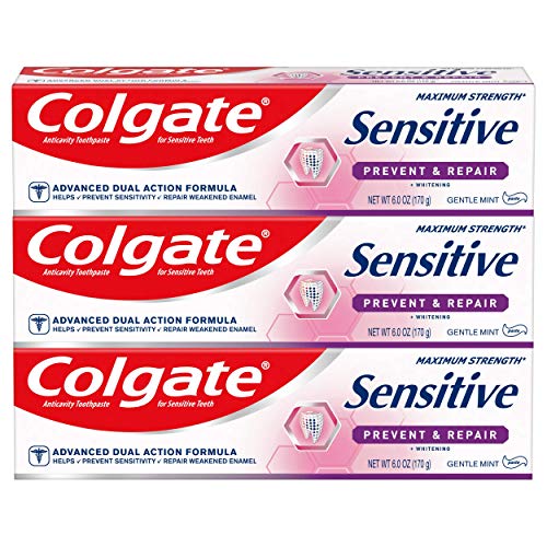 Colgate Sensitive Whitening Toothpaste, Enamel Repair and Cavity Protection, ...