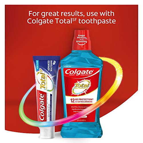 Colgate Total Alcohol Free Mouthwash for Bad Breath, Antibacterial Formula, P...