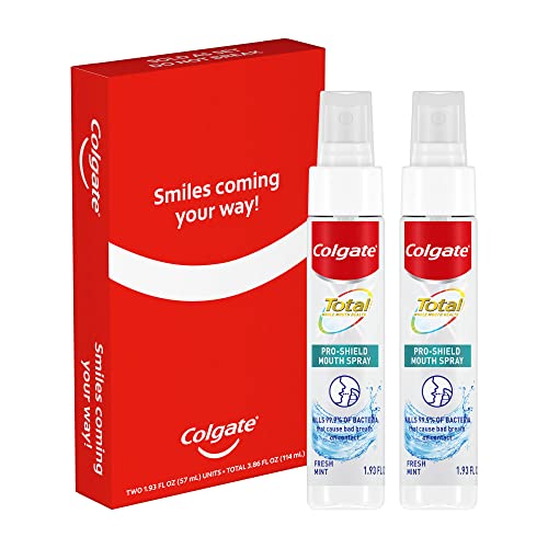 Colgate Total Mouth Spray, Mint Mouthwash Spray, Sugar Free, 1.93 Oz, 2 Pack