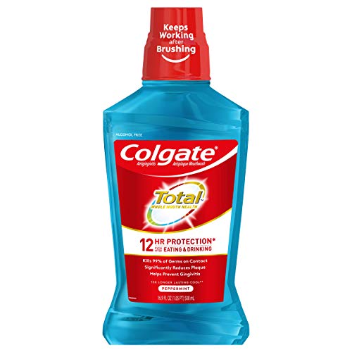 Colgate Total Pro-Shield Alcohol Free Mouthwash, Peppermint - 500mL, 16.9 flu...