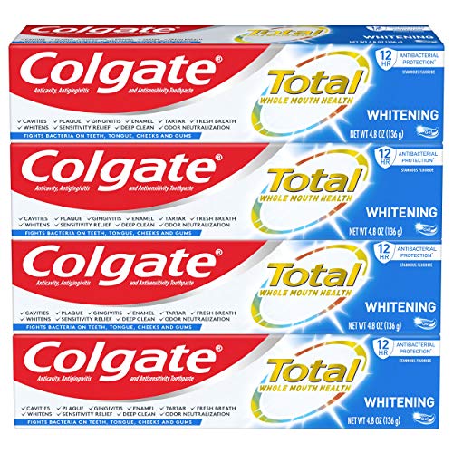 Colgate Total Whitening Toothpaste Gel with Stannous Fluoride and Zinc, Origi...