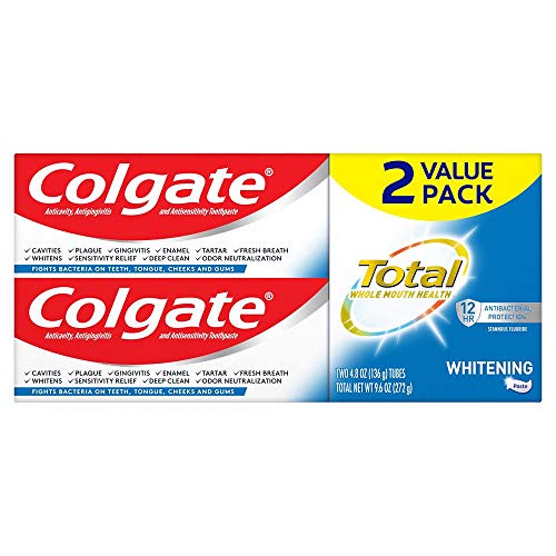 Colgate Total Whitening Toothpaste with Stannous Fluoride and Zinc, Sensitivi...