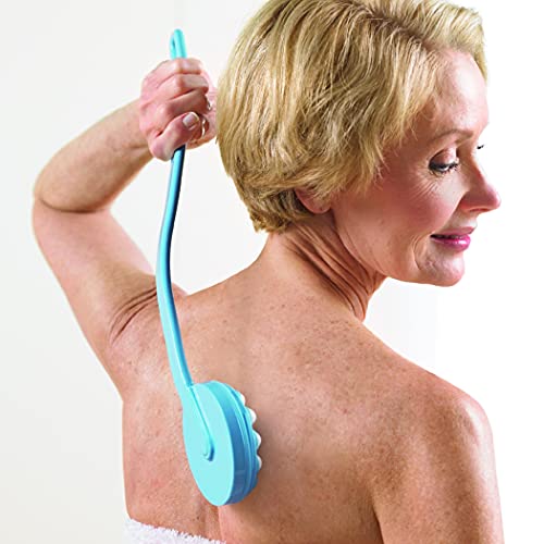 Long Body Brush with Lotion Wand and Blue Handle - Set of 2, Blue