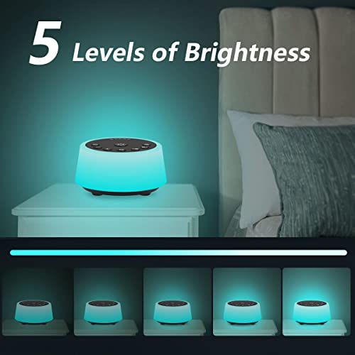 Color Noise Sound Machines with 10 Colors Night Light 25 Soothing Sounds and ...