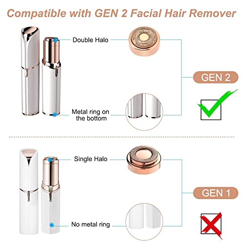 Color You 6PCS Facial Hair Remover Replacement Heads Generation 2 Double Halo...