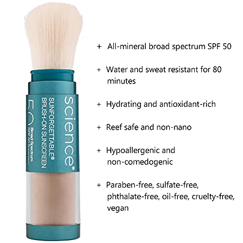 Colorescience Brush-On Sunscreen Mineral Powder for Sensitive Skin, Medium