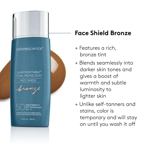 Colorescience Sunforgettable Total Protection Face Shield Bronze SPF 50, 1.8 ...