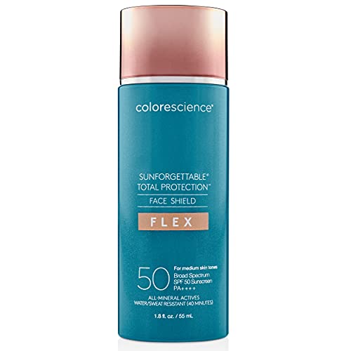 Colorescience Total Protection Face Shield Flex SPF 50, Zinc Oxide Formula, M...