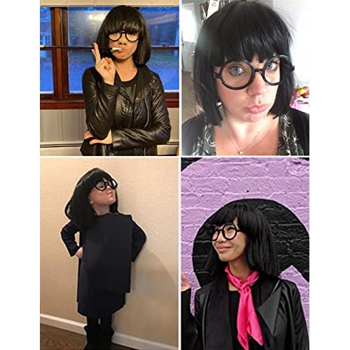 ColorGround Women and Kids Fluffy Medium Cruly Cut Bangs Wig