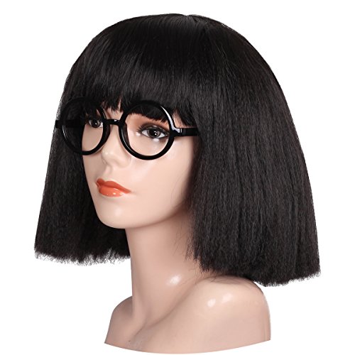 ColorGround Women and Kids Fluffy Medium Cruly Cut Bangs Wig