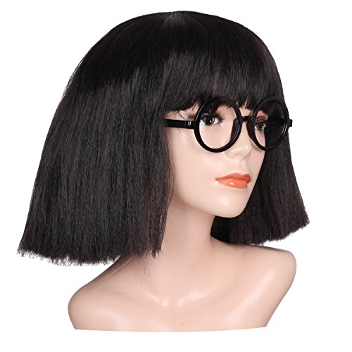 ColorGround Women and Kids Fluffy Medium Cruly Cut Bangs Wig
