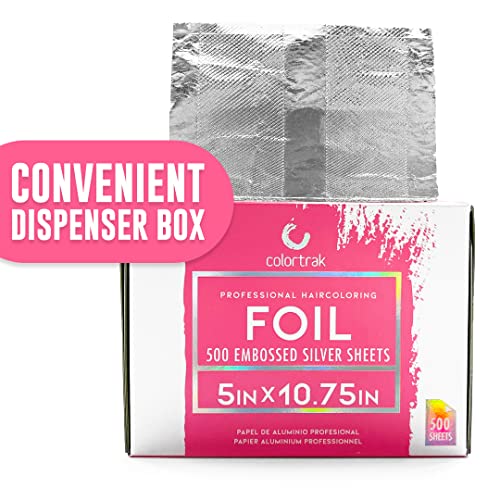 Colortrak Embossed Sheets Silver Aluminum Foil Pop-up Dispenser, 500 Pre-cut ...