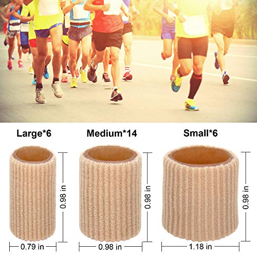26 Pieces Toe Cushion Tube 0.98 Inches Toe Tubes Sleeves 3 Different Size Sof...