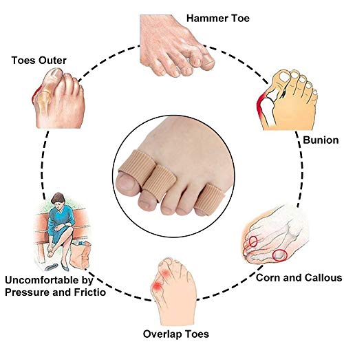 26 Pieces Toe Cushion Tube 0.98 Inches Toe Tubes Sleeves 3 Different Size Sof...