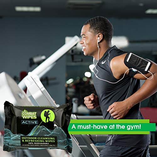 Combat Wipes ACTIVE Outdoor Wet Wipes | Extra Thick, Ultralight, Biodegradabl...