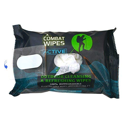 Combat Wipes ACTIVE Outdoor Wet Wipes | Extra Thick, Ultralight, Biodegradabl...