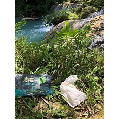 Combat Wipes ACTIVE Outdoor Wet Wipes | Extra Thick, Ultralight, Biodegradabl...