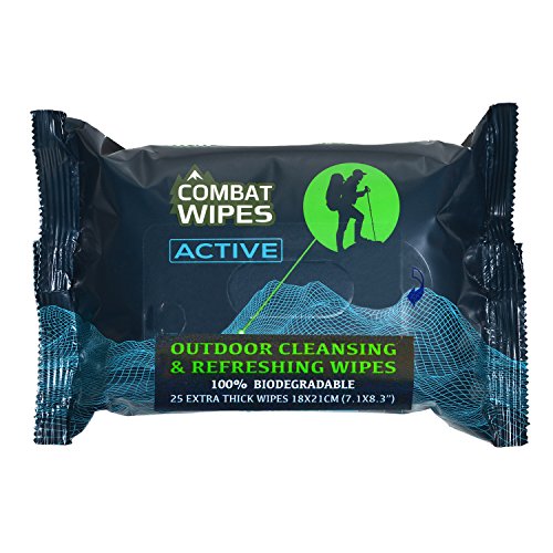 Combat Wipes ACTIVE Outdoor Wet Wipes | Extra Thick, Ultralight, Biodegradabl...