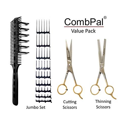 CombPal Scissor Clipper Over Comb Hair Cutting Tool - Barber Hair cutting kit...