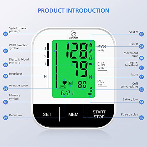 Comfier Arm Blood Pressure Monitor,Automatic Blood Pressure Cuff Machine,Accu...