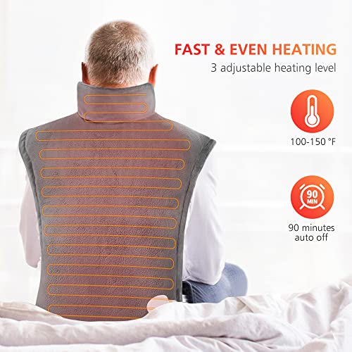 Comfier Large Heating Pad for Back Pain Relief,Soft Flannel Fast Heating Pads...
