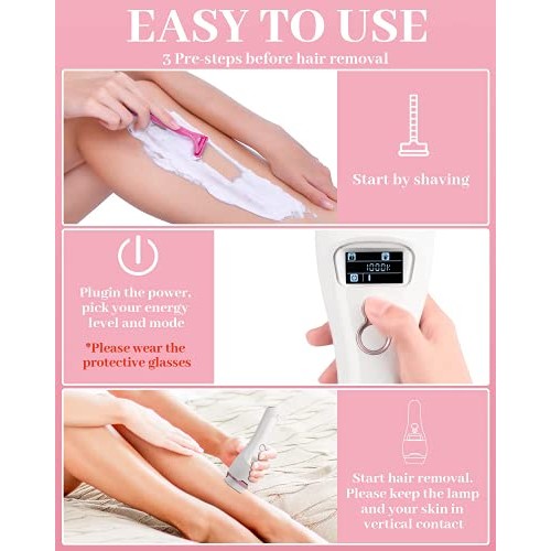IPL Hair Removal for Women and Men, Permanent Painless Laser Hair Removal wit...